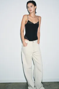 Полиамидный боди-комбинезон Zara, черный