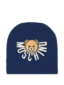 Шапочка с логотипом teddy Moschino Kids, синий