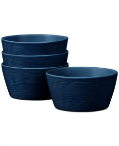Набор из 4 мисок для хлопьев Swirl Noritake, navy