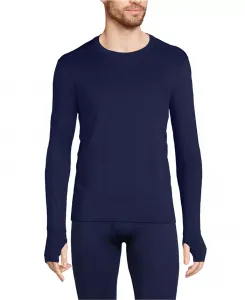 Мужской эластичный флисовый свитер Lands' End, синий