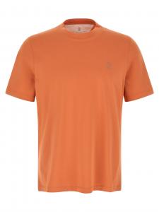 Футболка с принтом-логотипом Brunello Cucinelli, оранжевый