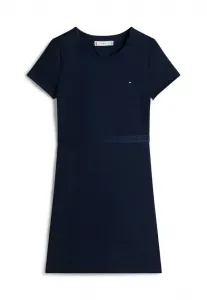 Платье-Скейтер с адаптивным повторяющимся логотипом на поясе, трикотажное платье Tommy Hilfiger, Dark Night Navy