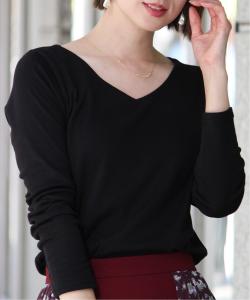 Хлопковая блузка с V-образным вырезом, сшитая из хлопка, симпатичная, с рукавами 3/4, с короткими рукавами Pourvous, цвет Black