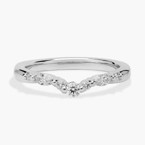 Романтичное кольцо с круглыми и изогнутыми бриллиантами огранки «маркиза» из платины (1/4 карата) Blue Nile