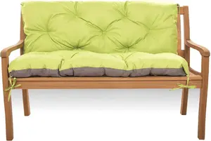 Подушка для садовой скамейки 120×50×40 см, светло-зеленая - удобная подушка для сиденья и спинки для садовой скамейки, террасы и зоны отдыха на открытом воздухе