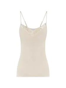 Майка с кружевной отделкой Hanro, бежевый