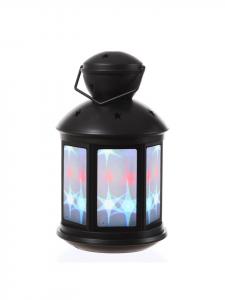 Marelida Светодиодный фонарь с красочным рисунком движущихся звезд, высота 22 см, черный