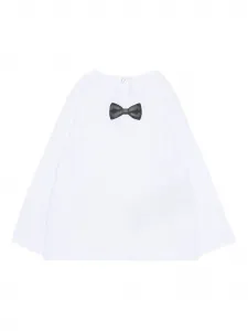 Футболка с длинными рукавами и бантом Balmain Kids, белый