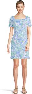 Платье Lilly Pulitzer The Short Sleeved Lilly S, Sunwashed Blue Plumes In Bloom