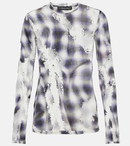 Клетчатый прозрачный топ деворе Y/Project, Blue Print