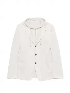 Однобортная куртка с капюшоном Eleventy, бежевый