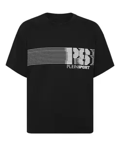 Футболка, круглый вырез, короткий рукав, логотип Plein Sport, черный