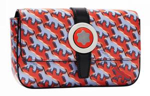 MAISON KITSUNE Кожаный клатч, через плечо сумка Обычный Мужской Оранжевый MONTBLANC