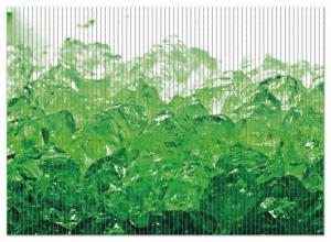 Коврик для душа Wallario, нескользящий коврик, коврик для ванной, коврик для двери, яркий лед зеленого цвета, размер ок. 90 х 65 см, зеленый