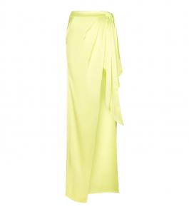 Атласная макси-юбка David Koma, Neon Yellow
