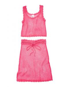 Beach Lingo 2pc Комплект из кроп-топа и юбки, розовый