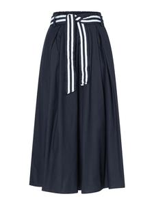 More & More Хлопковая юбка с полосатым поясом темно-синего цвета