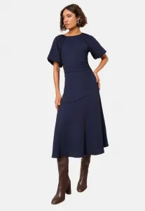 Платье повседневное с текстурированными рукавами-баллонами, прямого кроя. Friends Like These, Navy