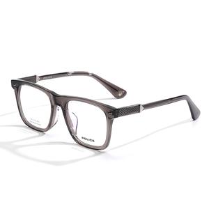 Police Пластиковая оправа квадратной формы для очков унисекс черного цвета, VPLT07K-0819\透明岩溶烟灰框