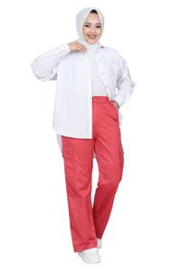 Обычные брюки-карго MODAMIHRAM, светло-красный