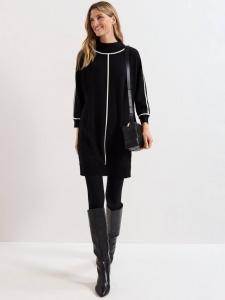 Платье-джемпер Hallie с контрастной отделкой Phase Eight, Black/Ivory