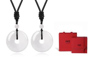 Ожерелье из халцедона и агата unisex IWE, белый/белый