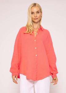 Блуза SASSYCLASSY Ultra Oversize Musselin nhemd kürzere Variante, коралловый