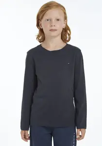 Рубашка с длинными рукавами Tommy Hilfiger "BOYS BASIC CN KNIT L/S", детская Kids Junior MiniMe, для мальчиков, синий