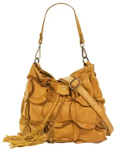 Сумка с ручкой Samantha Look, натуральная кожа, производство Италия, желтый