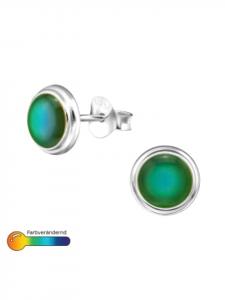 Alexander York Серьги-гвоздики GEO-DESIGN с эффектом изменения цвета, изготовленные из серебра 925 пробы, комплект из 2 штук