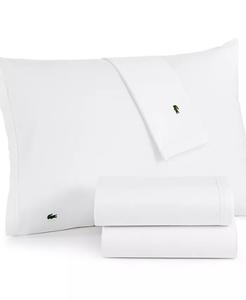 Твердый хлопковый перкаль 4 шт. Наборы простыней Lacoste Home, фиолетовый