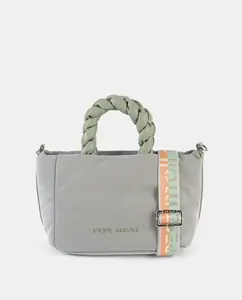 Сумка из ткани с двойным плечевым ремнем из двухниточной тесьмы Pepe Moll, зеленый