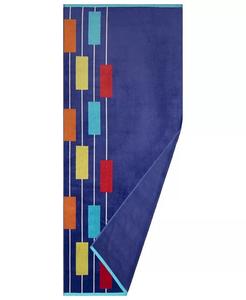 Пляжное полотенце Superior с неоновой плиткой, синий