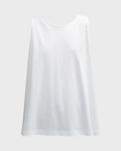 Длинный топ-ракушка А-силуэта с круглым вырезом Eskandar, белый