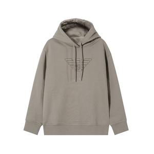 Худи с вышитым логотипом и шнурком EMPORIO ARMANI, светло-коричневый