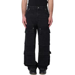 Represent Мужские джинсы, черные, прямого кроя