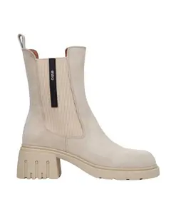 Бежевые замшевые ботильоны челси на каблуках Estro, бежевый