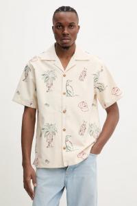 Хлопковая рубашка La Chemise Brodee Country Club Drôle De Monsieur, бежевый