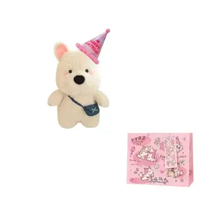 Милый и мягкий плюшевый кукольный рюкзак через плечо с вест хайленд терьером, высота 22см/35см MIC RABBIT