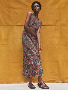 Платье миди с v-образным вырезом Petite Ditsy Ro&Zo, Red/Multi