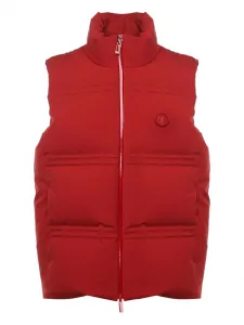 Стеганая куртка с нашивкой-логотипом Moncler, красный