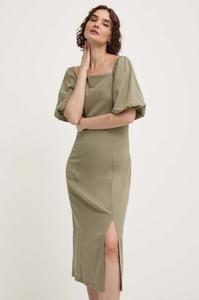 Хлопковое платье Answear Lab, зеленый