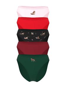 Упаковка из 5 стрейчевых хлопковых трусиков с высоким вырезом Victoria'S Secret, 5 pack multi