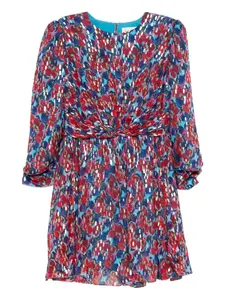 Платье мини Blythe с цветочным принтом Saloni, красный