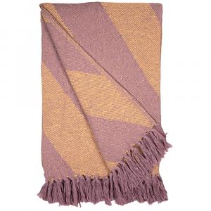 Плед с диагональными полосами, 130х170 см, 100% хлопок, фиолетово-желтый Au Maison, фиолетовый