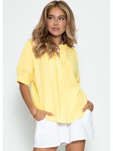 Муслиновая блузка с короткими рукавами желтого цвета SASSYCLASSY
