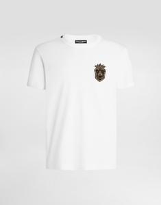 Хлопковая футболка с геральдической нашивкой Dolce & Gabbana, белый
