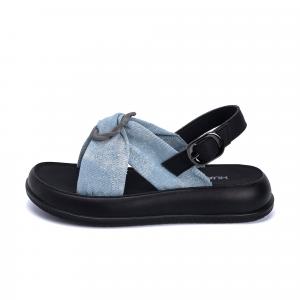 HUANQIU Сандалии женские с одним ремешком 3,5 см, синие