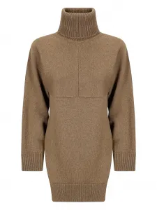 Платье мини с высоким воротником Stefano Mortari, коричневый