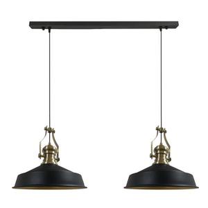 Подвесной светильник Bamyum Asletl Vintage 2 Flammig, 41x36x41 см, черный/золотой